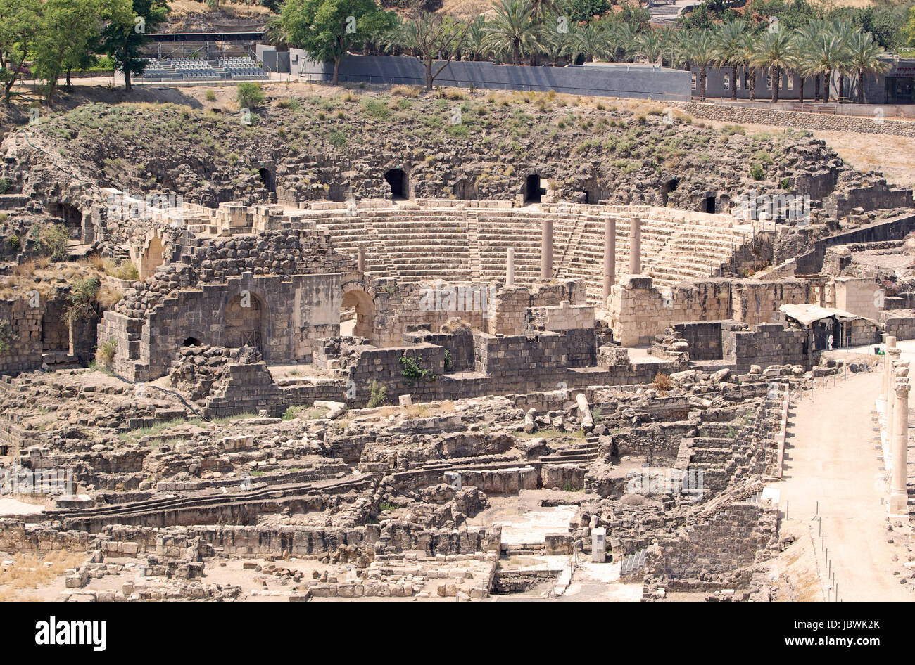 Scommessa che ha un parco nazionale, Israele: il teatro. Il teatro fu costruito nel 1 ° secolo C.E e le sedi 7000 teatro che si vede oggi è il restauro effettuato alla fine del II secolo. Foto Stock