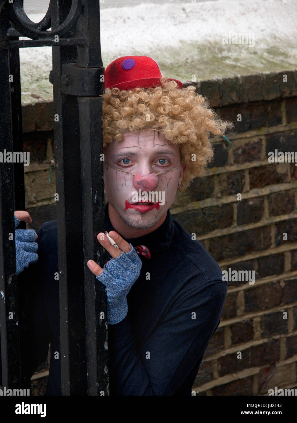 Pagliacci a causa di eseguire durante la Brighton Fringe Festival Foto Stock