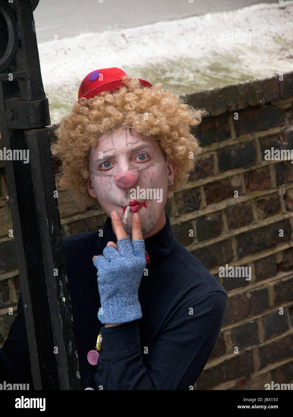 Pagliacci a causa di eseguire durante la Brighton Fringe Festival Foto Stock