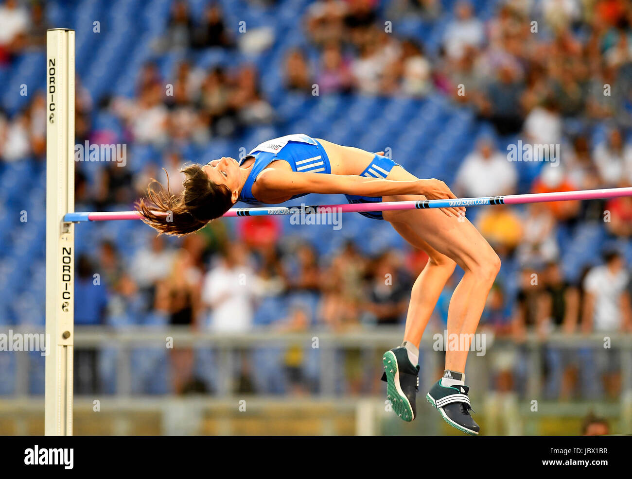 Mirela Demireva compete nel salto in alto al Golden Gala,IAAF Diamond League,Stadio Olimpico,Roma 8 Giugno 2017 Foto Stock