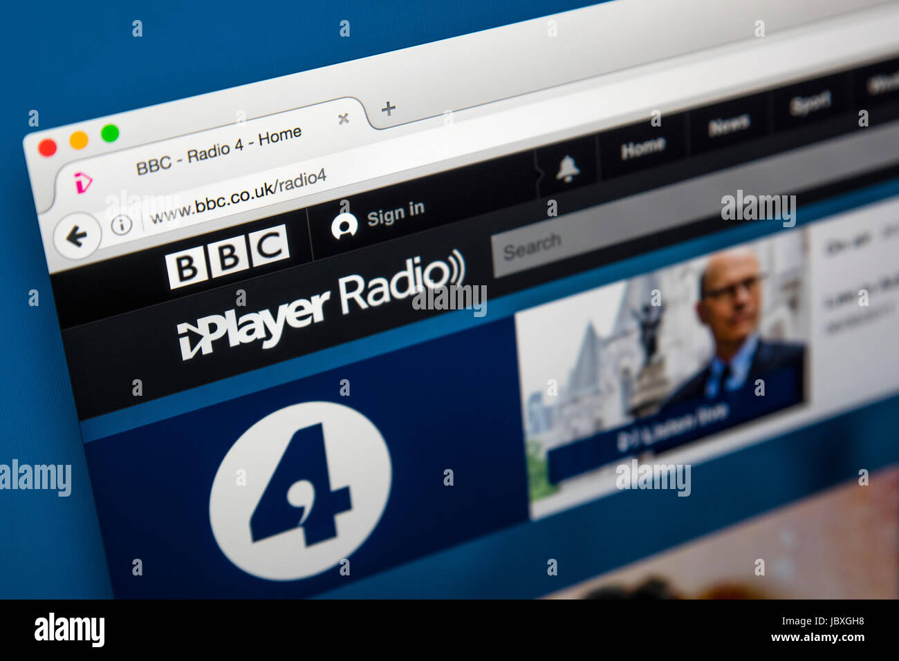 LONDON, Regno Unito - 8 GIUGNO 2017: La homepage della BBC Radio 4 della BBC iPlayer website, il 8 giugno 2017. Foto Stock