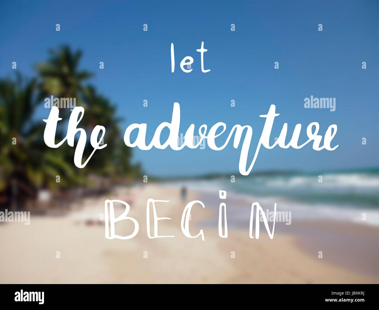 L'avventura inizia lo stile di vita di ispirazione citazioni scritte. Preventivo motivazionale tipografia. Illustrazione scritto a mano il preventivo di stile Foto Stock