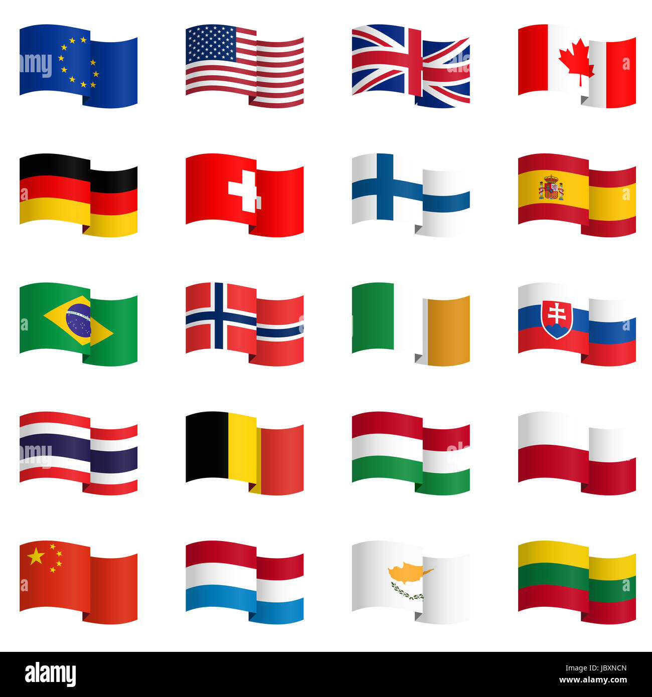 Grande collezione di bandiere di paese No.2 Foto Stock