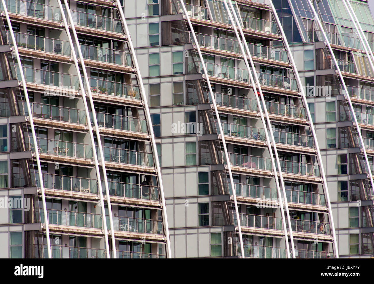 NV edifici, moderni appartamenti, Salford Quays Foto Stock