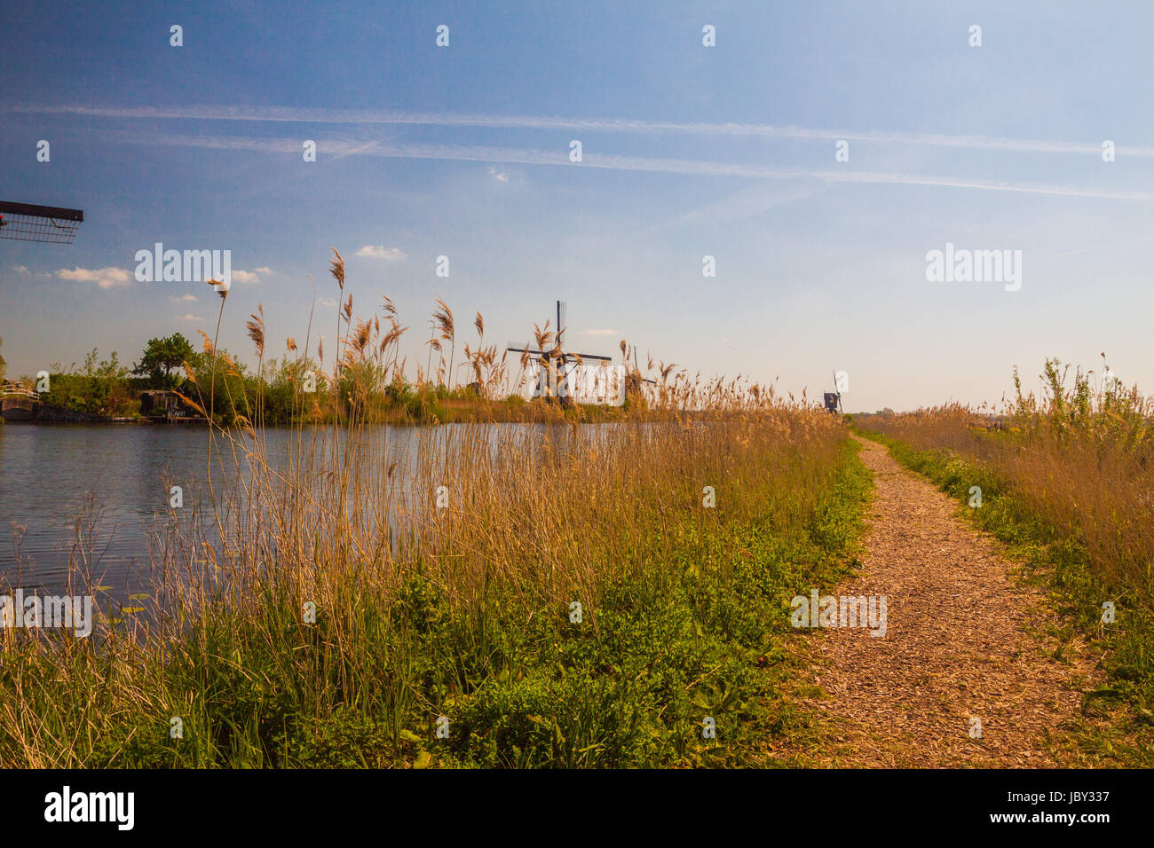 Die Mühlen von Kinderdijk Foto Stock