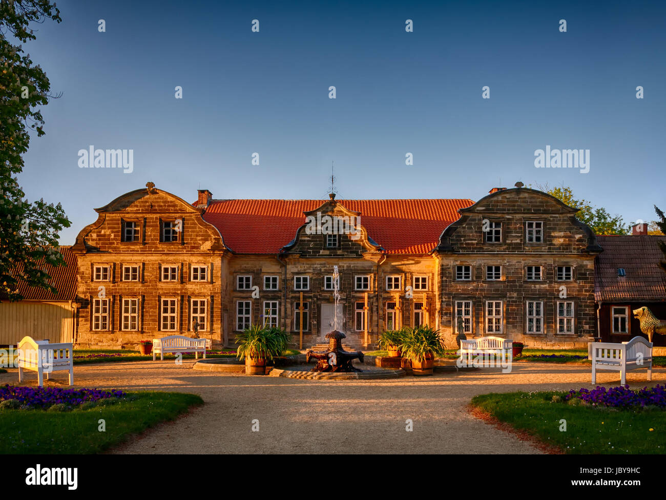 Schlosspark Blankenburg / Harz kleines Schloss Foto Stock