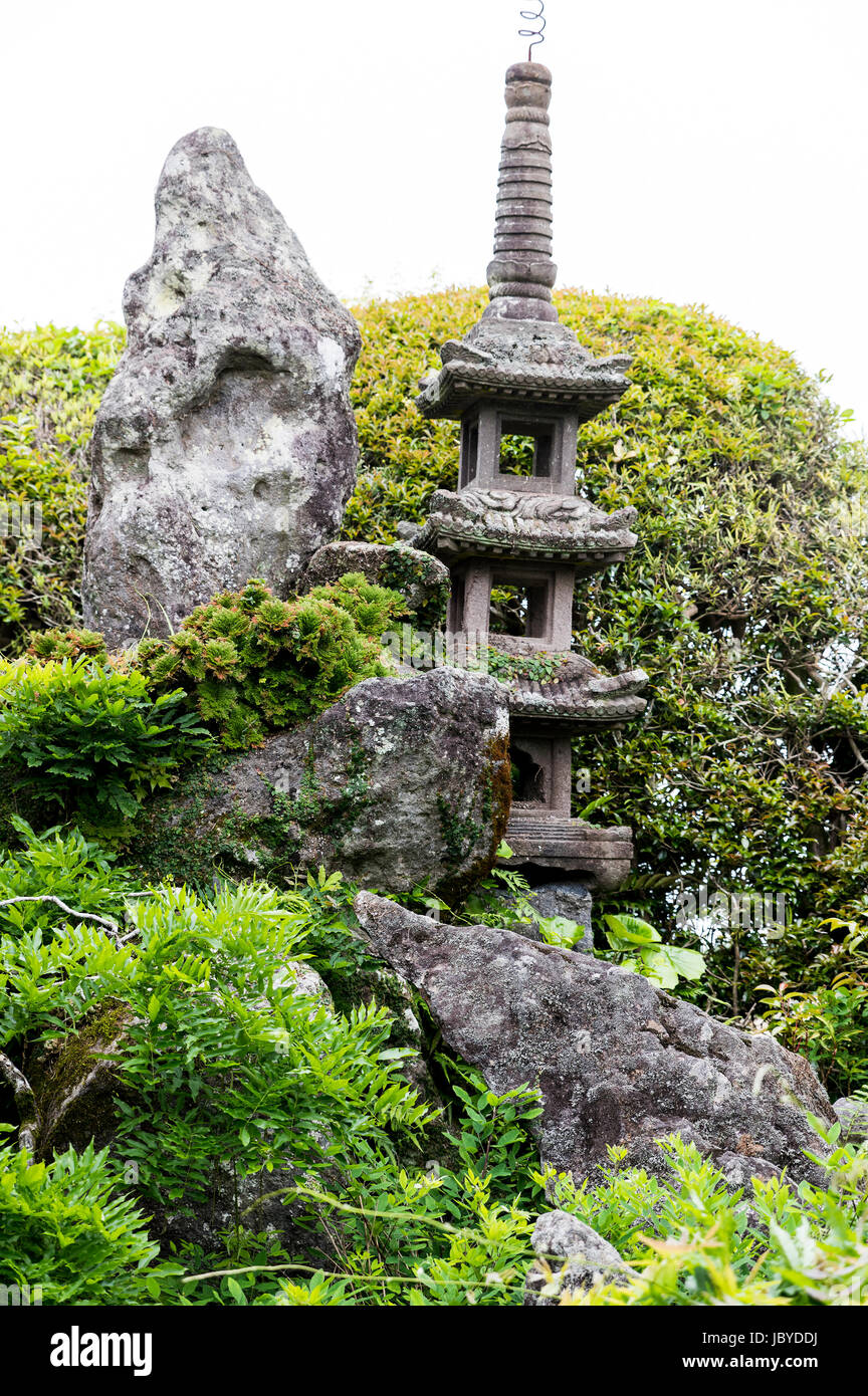 Il giardino giapponese. Chiran Samurai Case, Kagoshima, Kyushu, Giappone Foto Stock