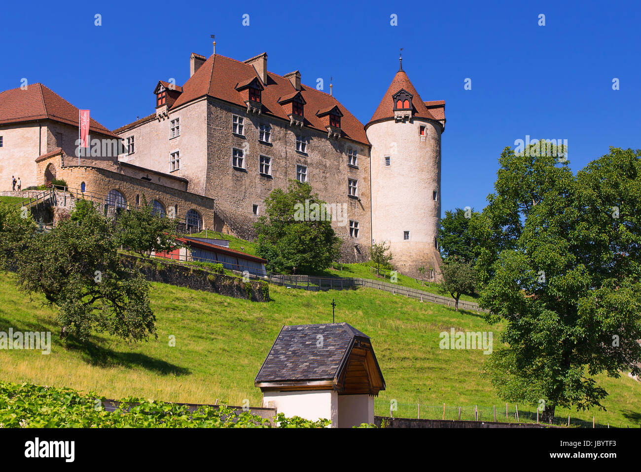 Il castello di gruyeres château de gruyère Foto Stock