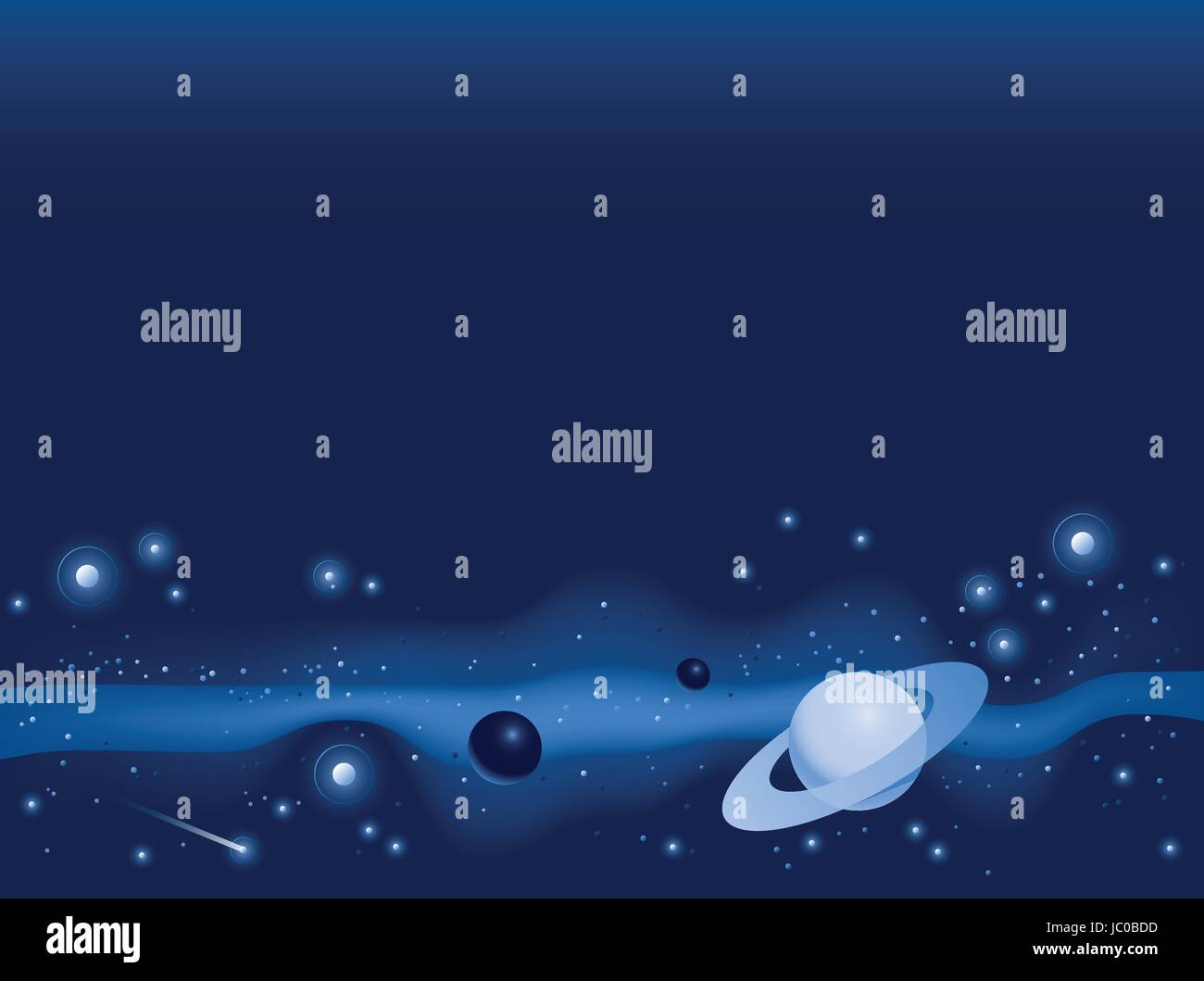 Illustrazione degli oggetti nello spazio profondo. Illustrazione Vettoriale