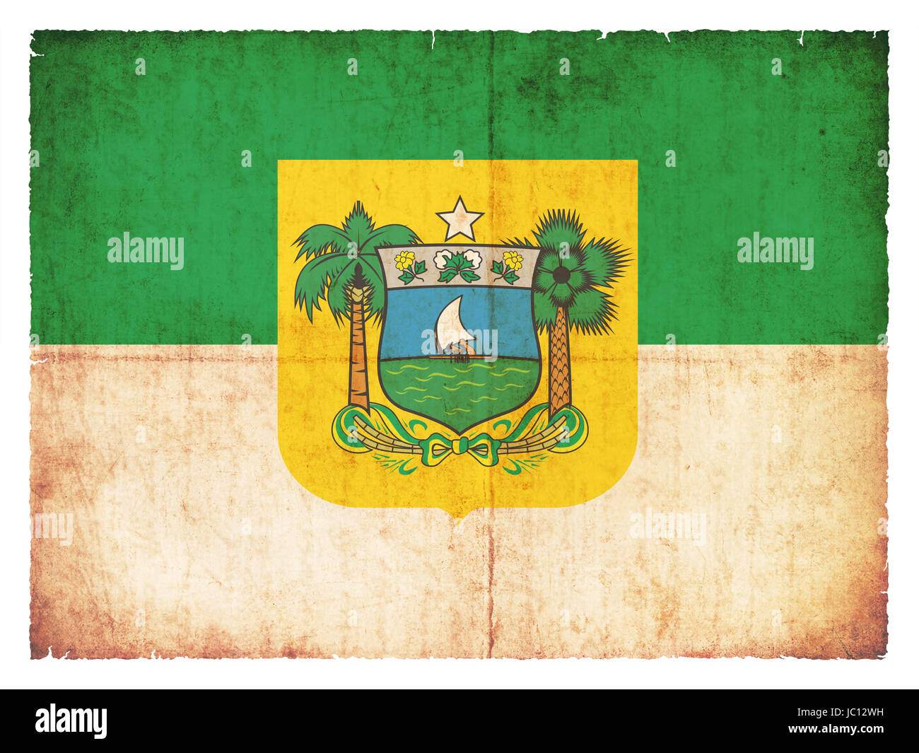 Flagge von Rio Grande do Norte (Bundesstaat in Brasilien) Grunge-Design im Foto Stock