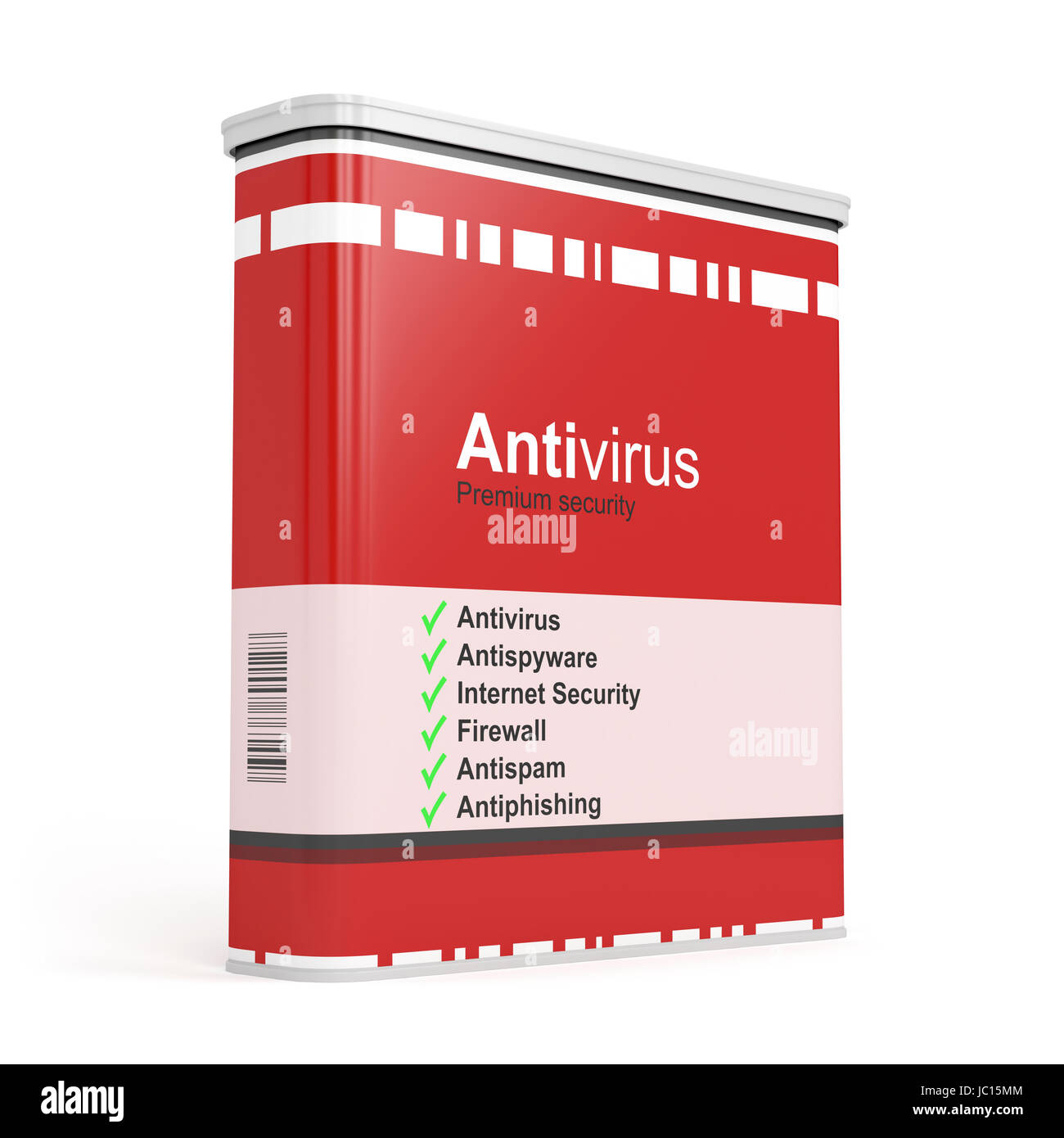 Il software antivirus box su sfondo bianco Foto Stock