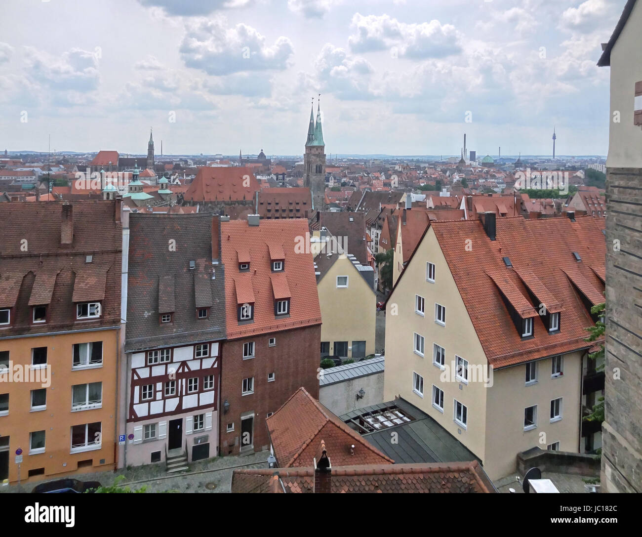 Vista aerea di Norimberga in Baviera (Media Franconia, Germania) Foto Stock