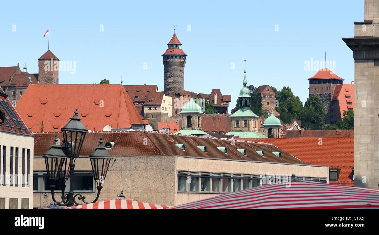 Vista aerea di Norimberga in Baviera (Media Franconia, Germania) Foto Stock