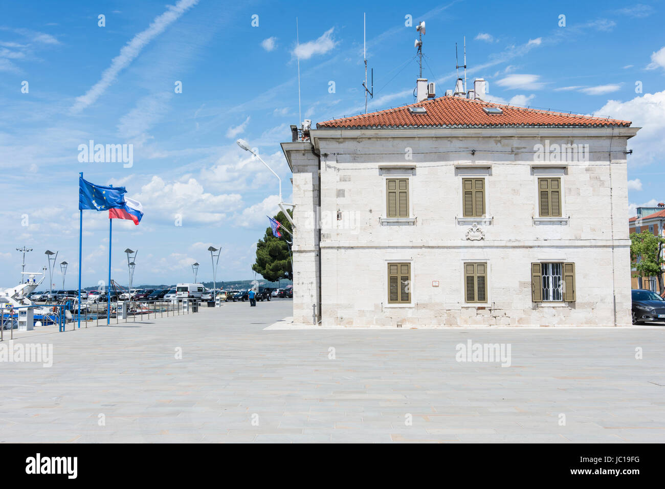 Le autorità portuali palace a Capodistria, Slovenia Foto Stock