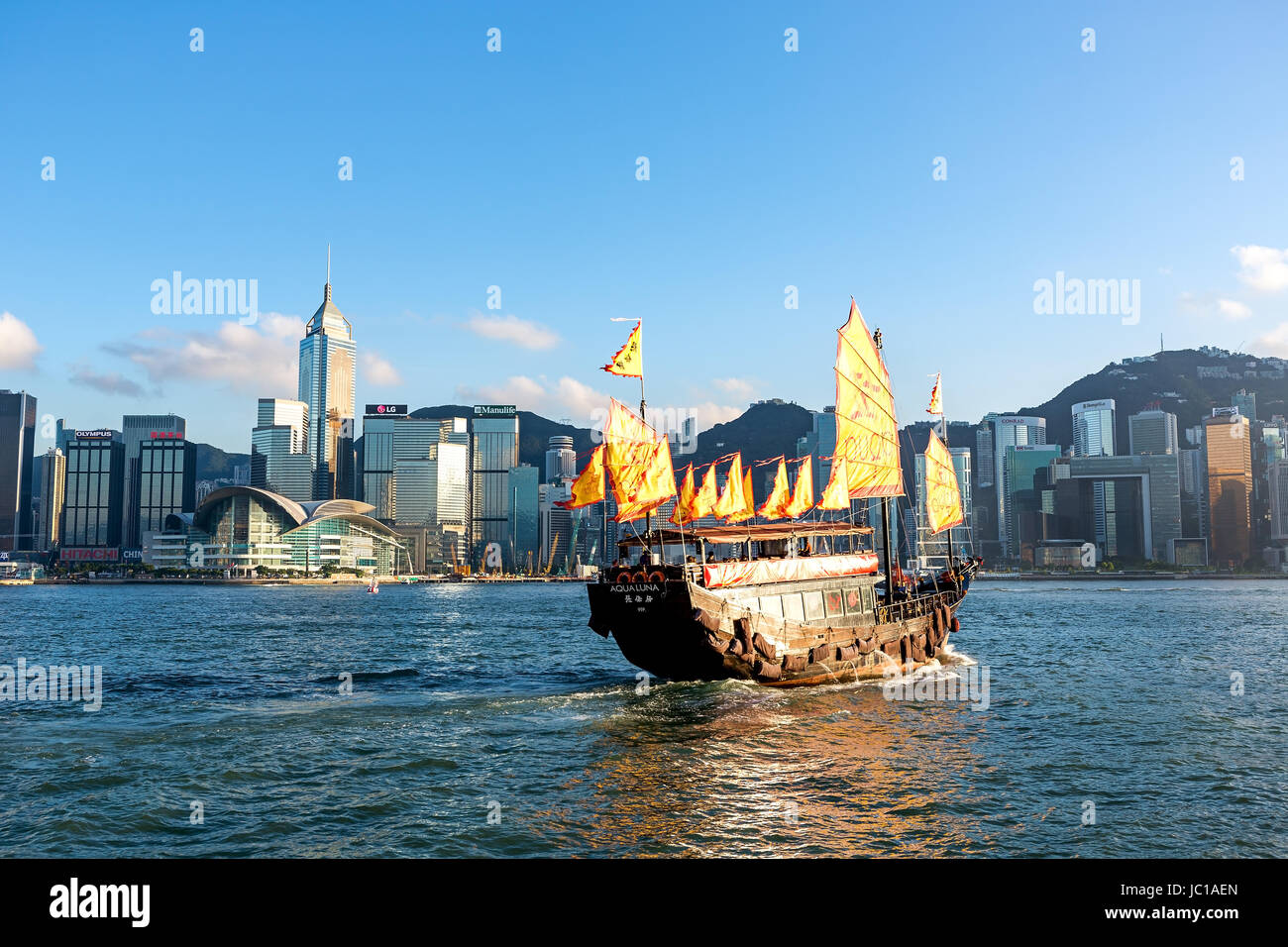 Junkboat in Hong Kong Foto Stock