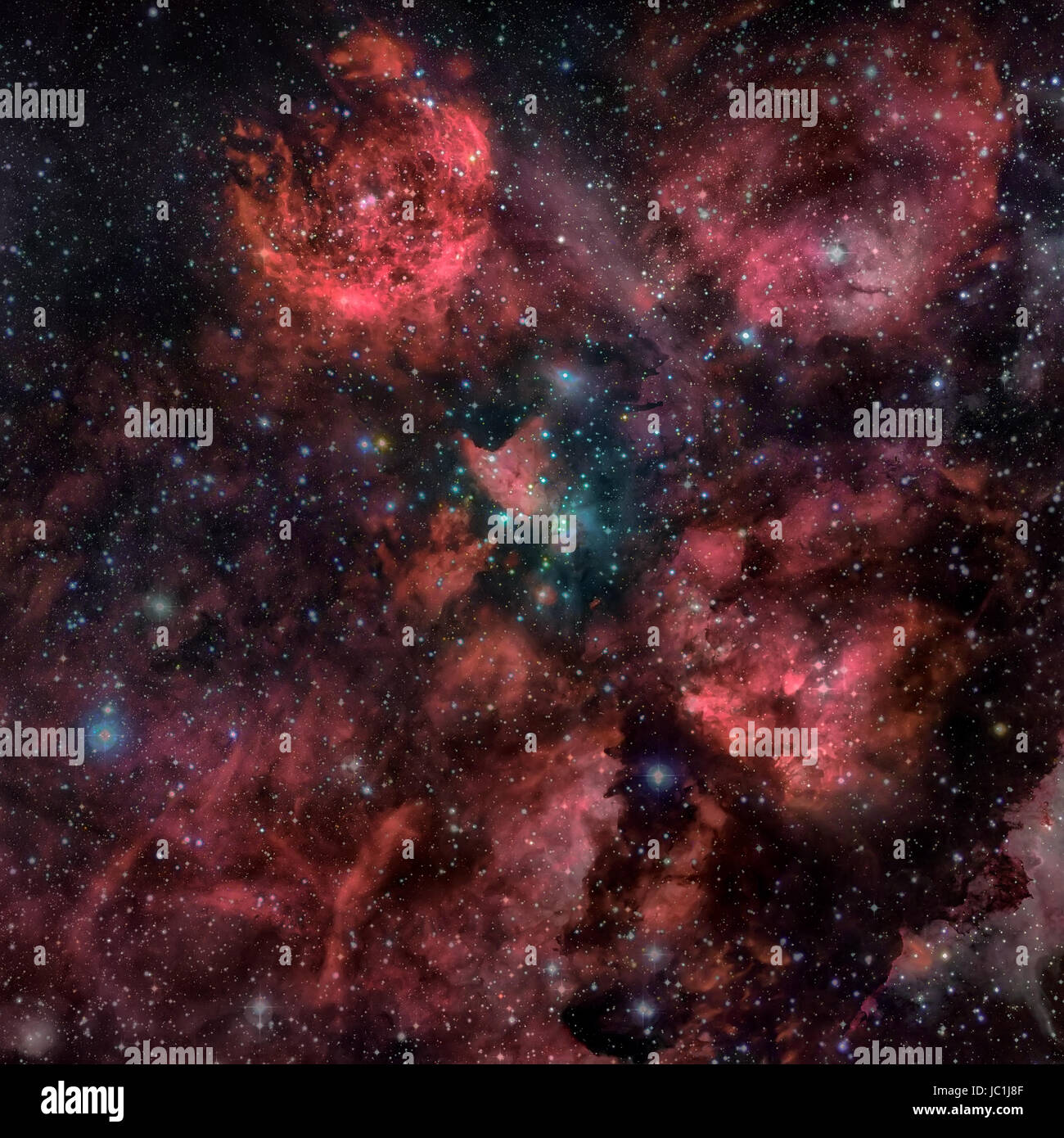 Il gatto Paw Nebula o NGC 6334 risiede nella costellazione dello Scorpione.  Gli elementi di questa immagine fornita dalla NASA Foto stock - Alamy