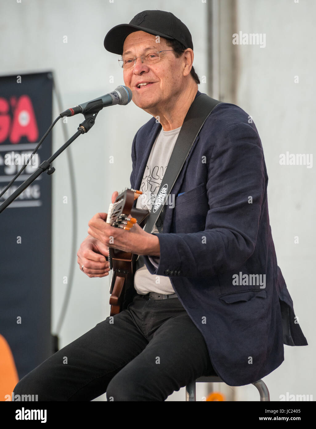 Malmö, Svezia. Xiii Giugno, 2017. Famoso chitarrista svedese Georg 'Jojje Wadenius" durante un concerto a Folkets Park (parco della gente per i bambini. Tommy Lindholm/Alamy Live News Foto Stock