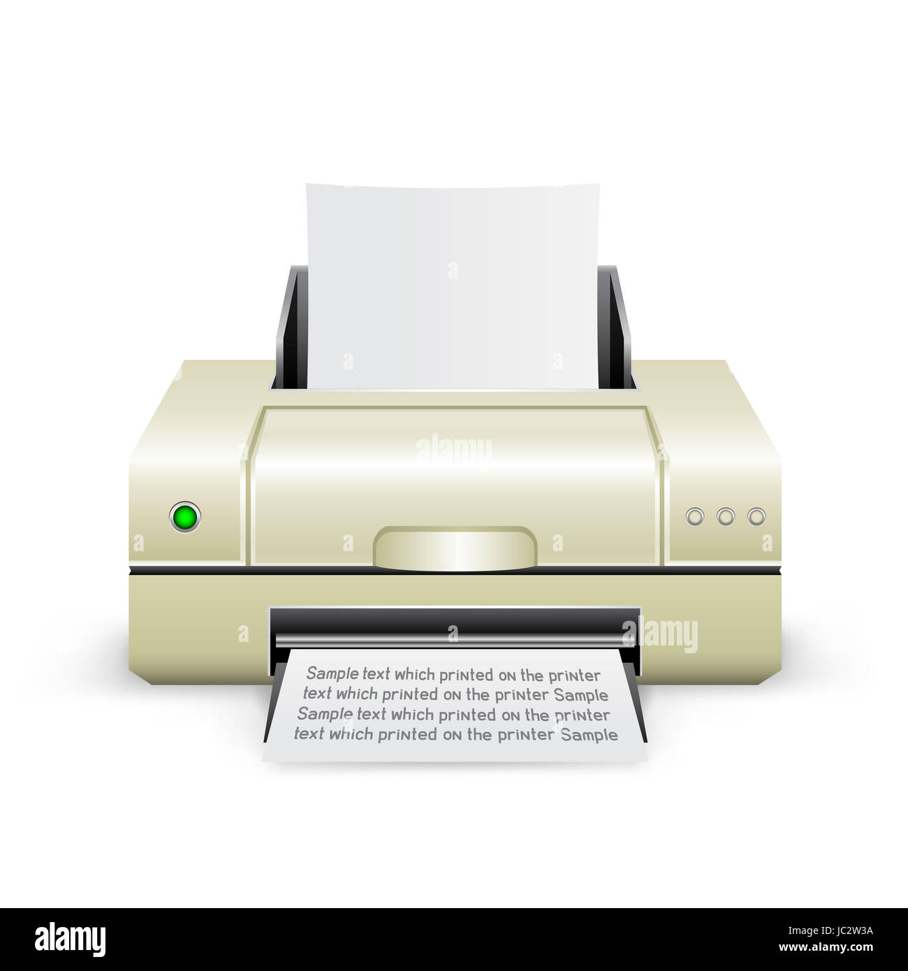 Il bianco della stampante a getto di inchiostro su sfondo bianco Foto Stock