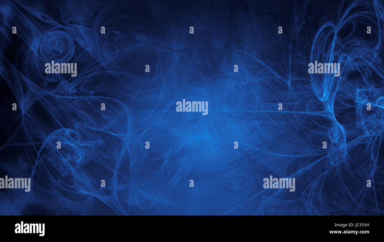 Blu spazio alieno sogni. composito sfondo astratto. Frattale esoterica illustrazione dell universo il flusso di energia Foto Stock