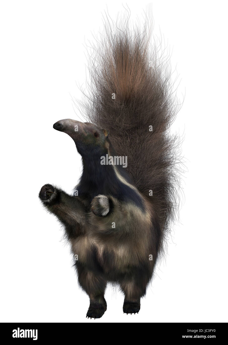 3D render digitale di un incredibile anteater animale isolato su sfondo bianco Foto Stock