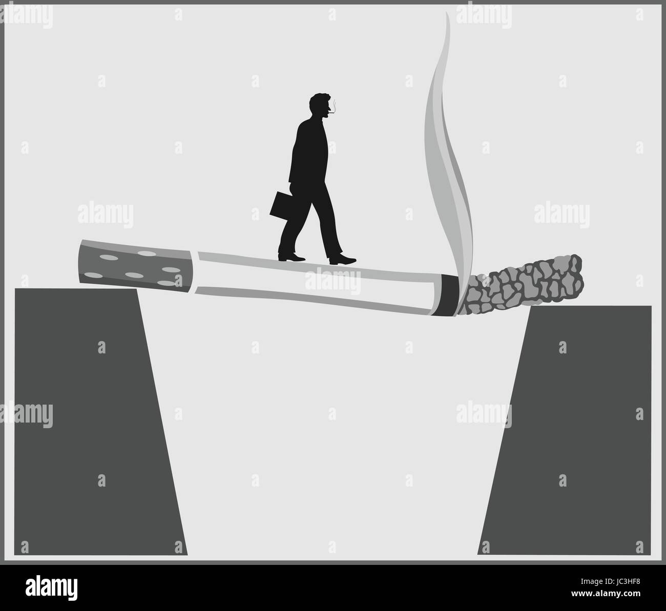 Poster concettuale sui pericoli del fumo Illustrazione Vettoriale
