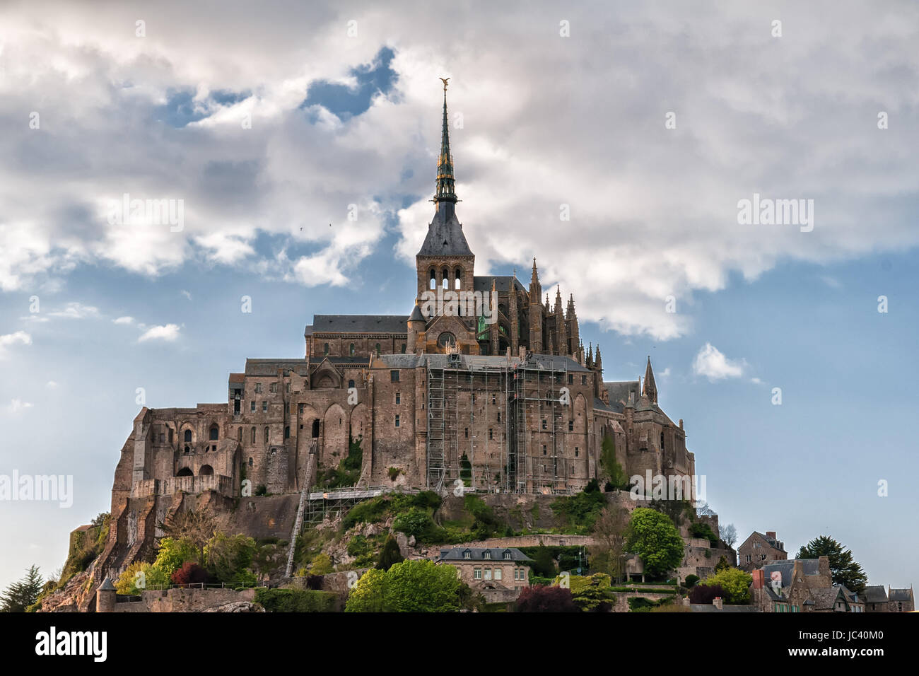 Mont Saint Michel fortezza medievale in Normandia Francia, iscritto nella lista del patrimonio mondiale dell'unesco Foto Stock