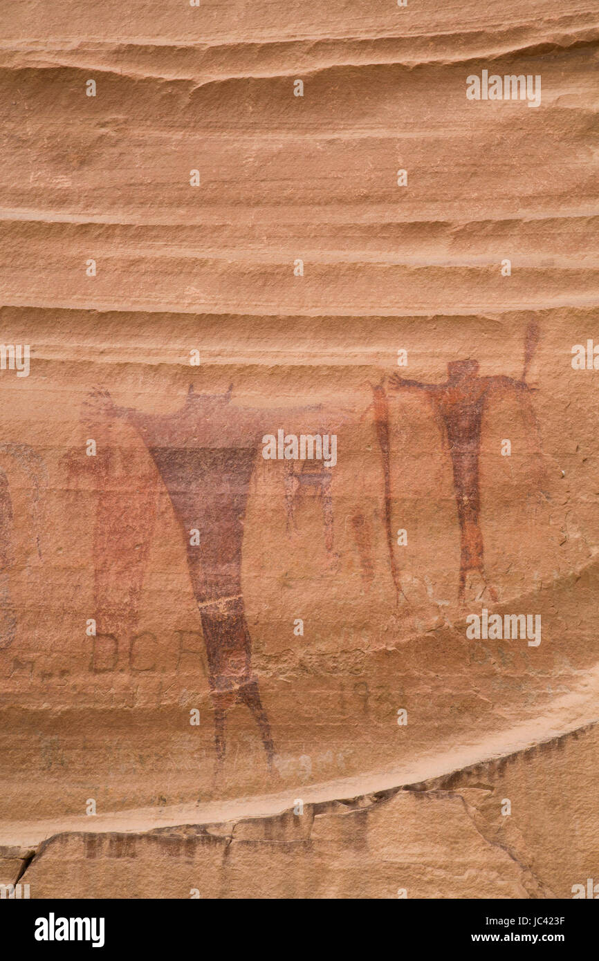 Buckhorn lavare il pittogramma pannello, San Rafael Swell, Utah, Stati Uniti d'America Foto Stock