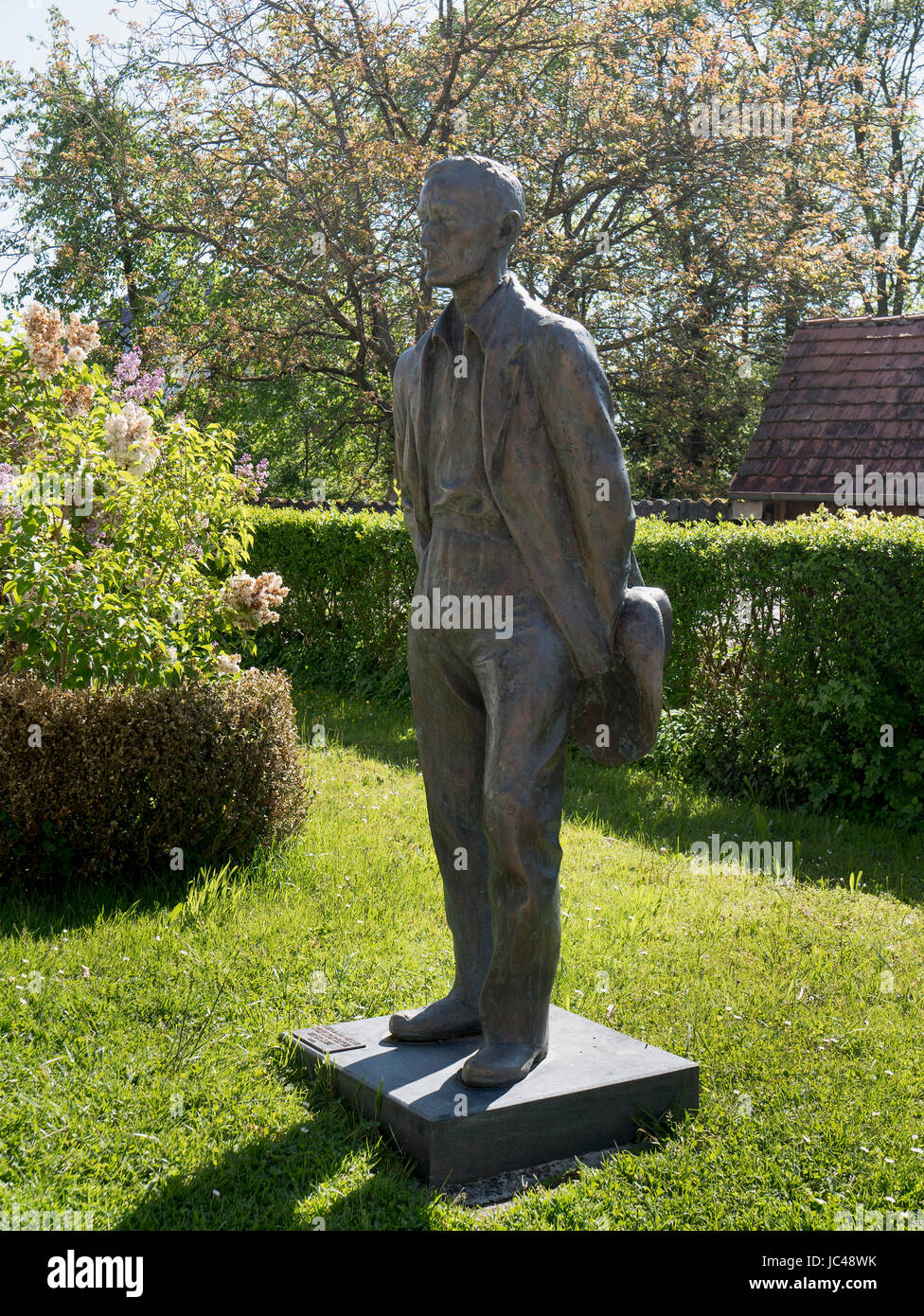 Un monumento di Hermann Hesse a Gaienhofen sul Lago di Costanza, Baden-Württemberg, Germania, Europa Foto Stock