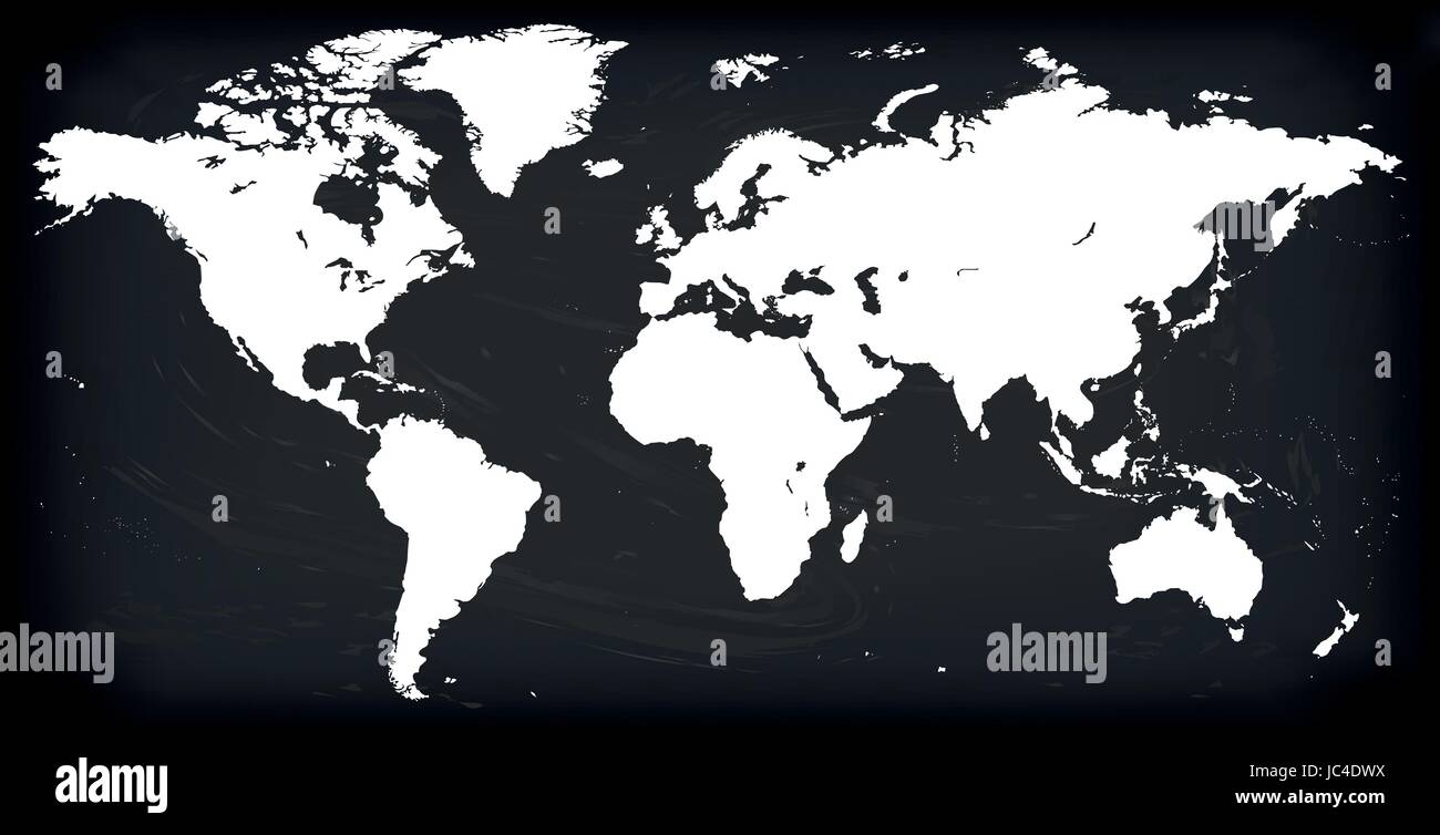 Il vettore vuoto silhouette bianca simile mappa Mondo monocromatico modello Worldmap website design relazioni annuali, infographics. Dettagliato Piano terra grafico Wo Illustrazione Vettoriale