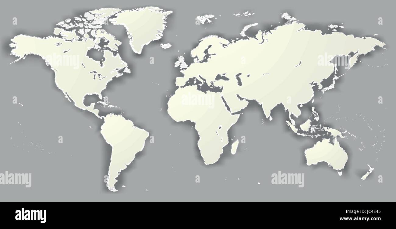 Il vettore vuoto silhouette strappato mappa Mondo monocromatico modello Worldmap sito web design grafica info. Dettagliata anniversario moderno piano terra grafico, mondo Illustrazione Vettoriale