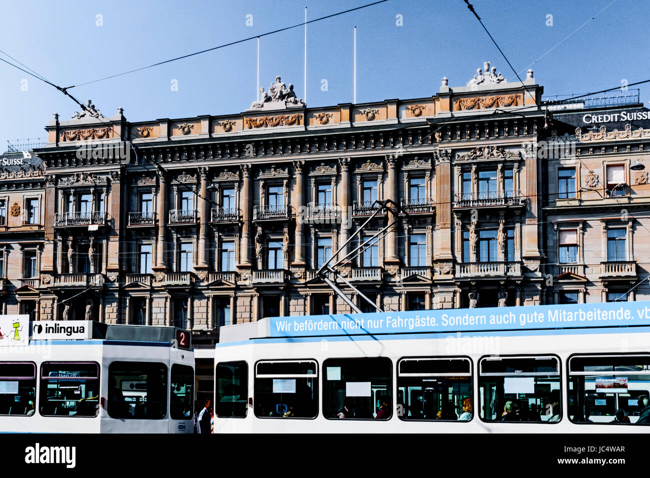 Zurigo, Paradeplatz; Zurigo, Svizzera Foto Stock