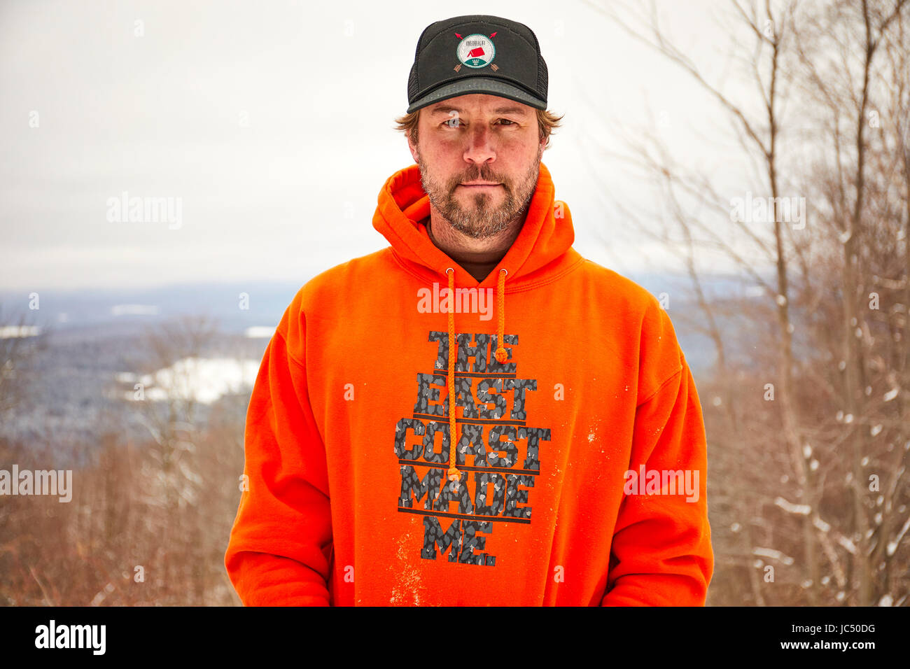 Ritratto di un uomo e all'esterno. Foto Stock