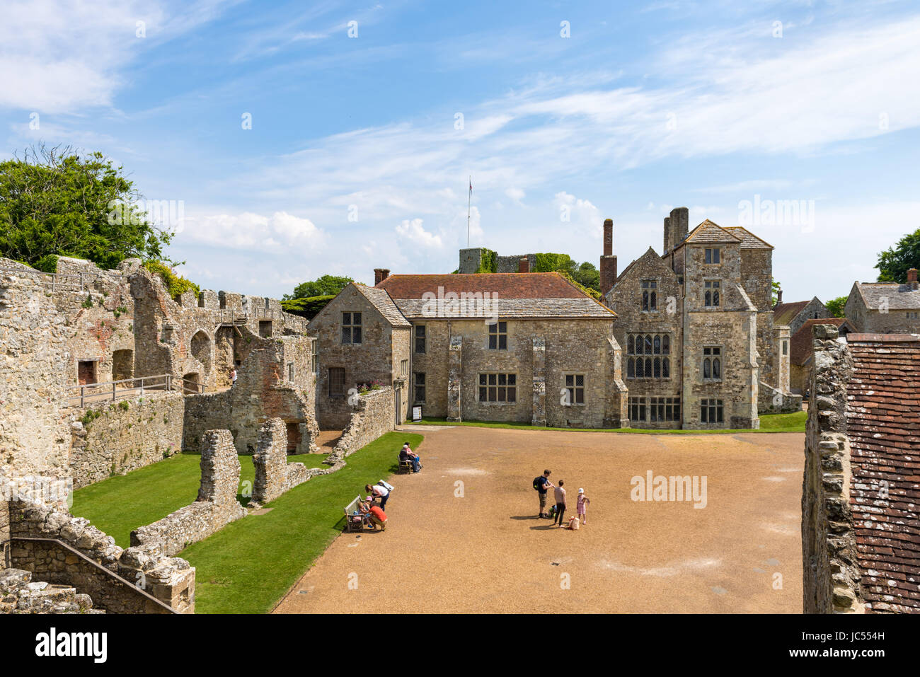 Il castello di Carisbrooke, Isle of Wight, Regno Unito Foto Stock