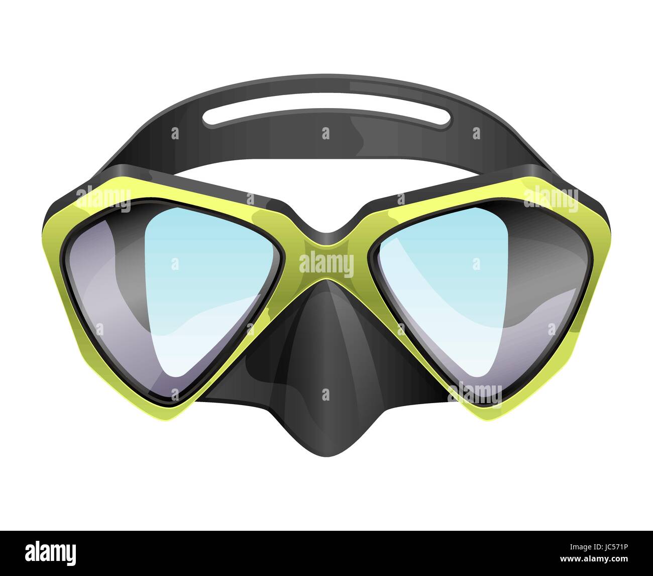 Professional maschera subacquea snorkeling vettore isolato su sfondo bianco Illustrazione Vettoriale