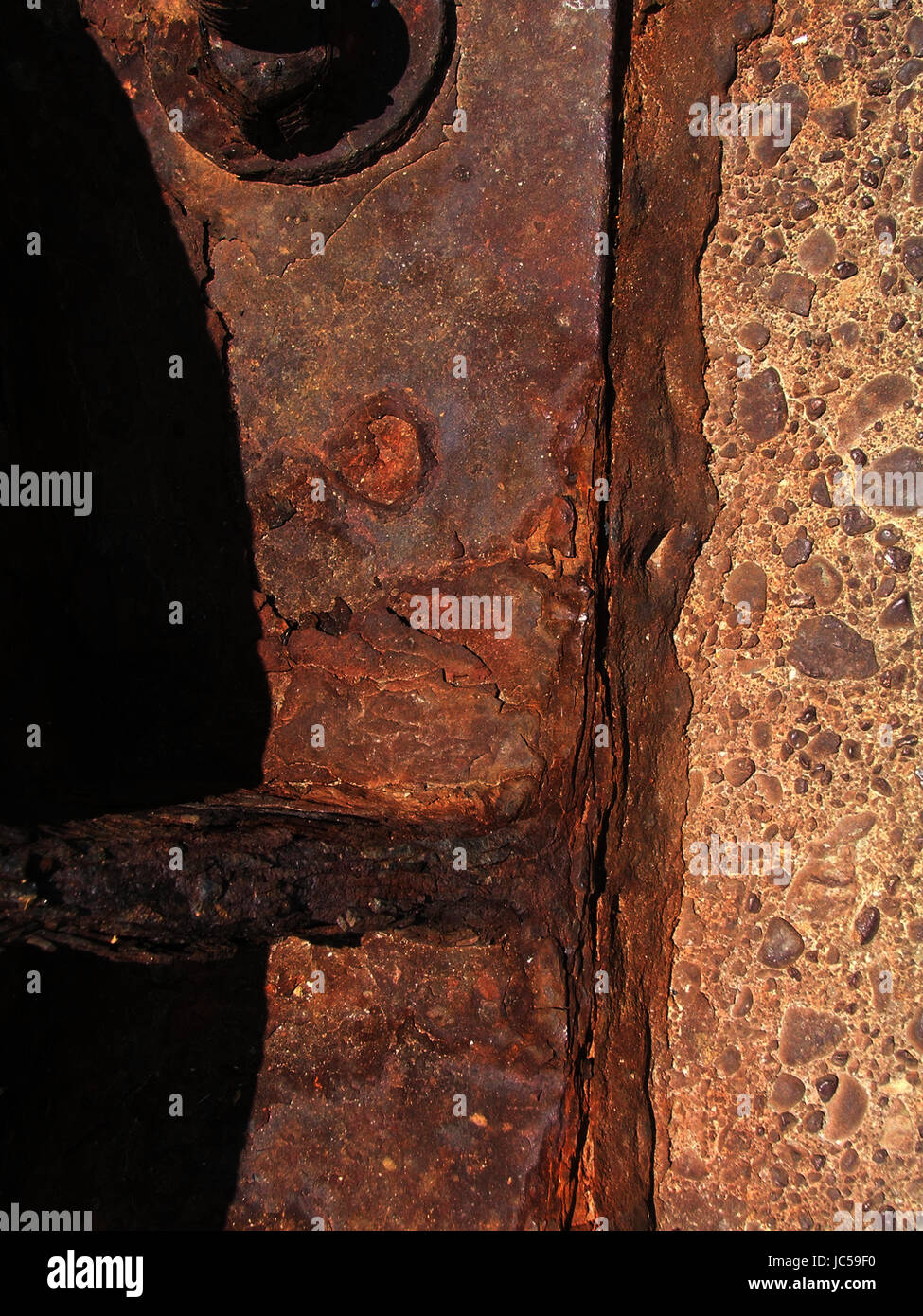 Composizione astratta di ruggine e cemento Foto Stock