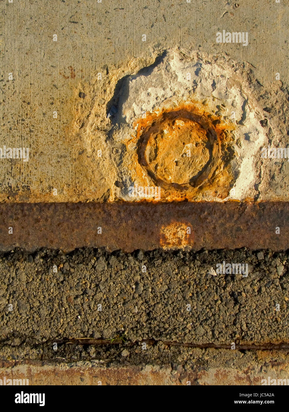 Tramonto sulle rotaie di ferro, composizione astratta Foto Stock