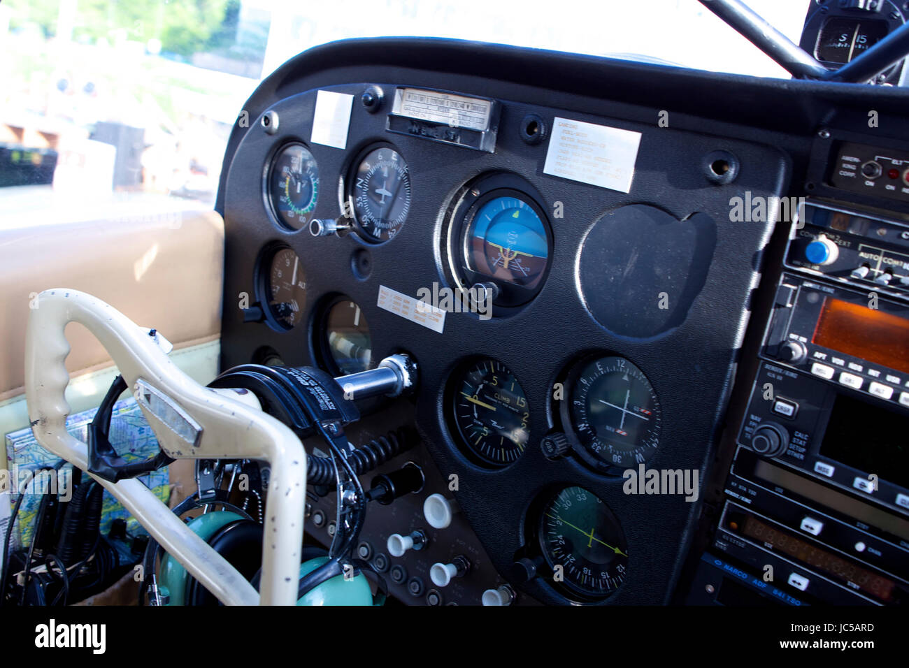 All'interno di idrovolante cockpit Foto Stock