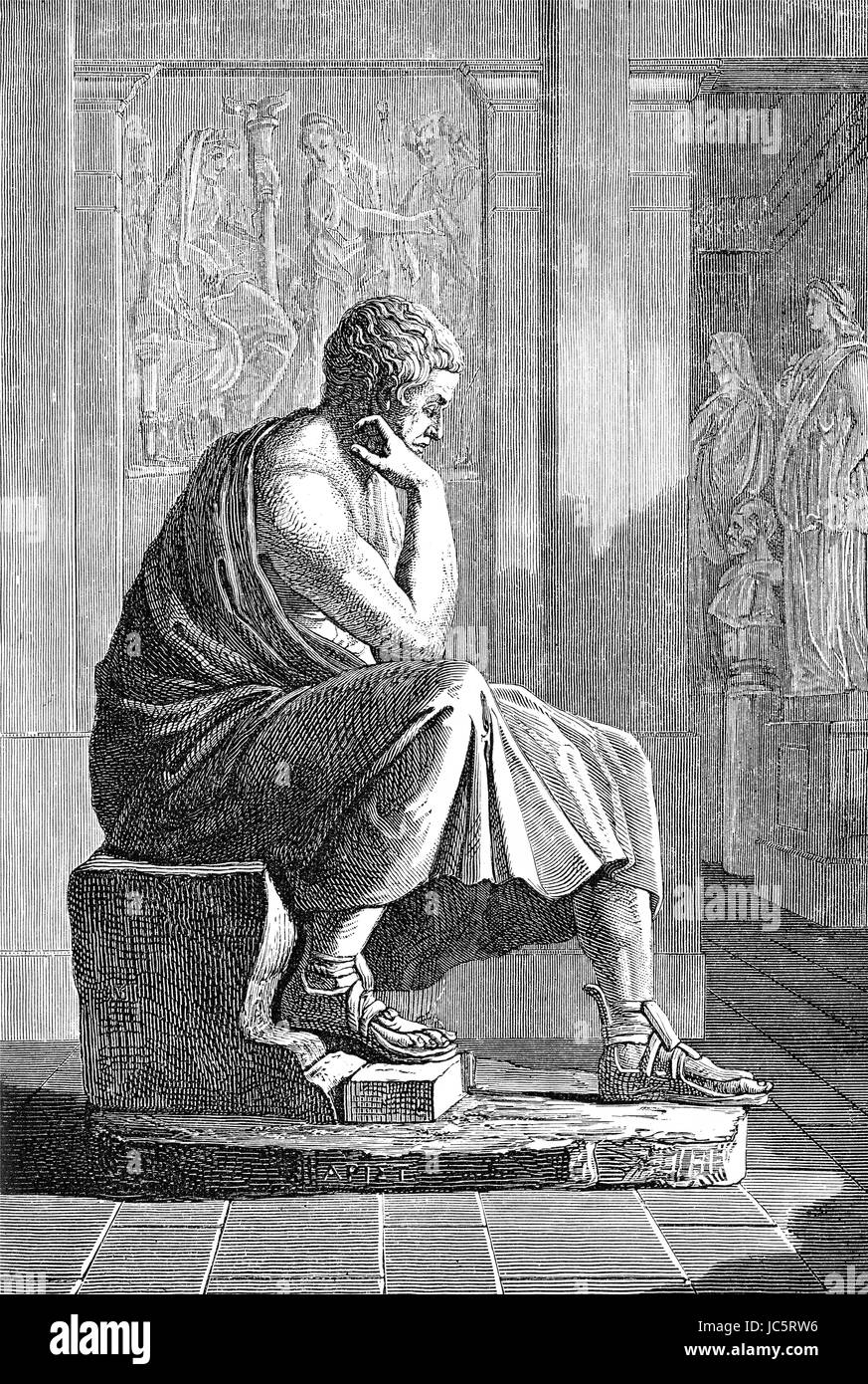 Aristotele, 384-322 A.C. un antico filosofo greco e lo scienziato Foto Stock
