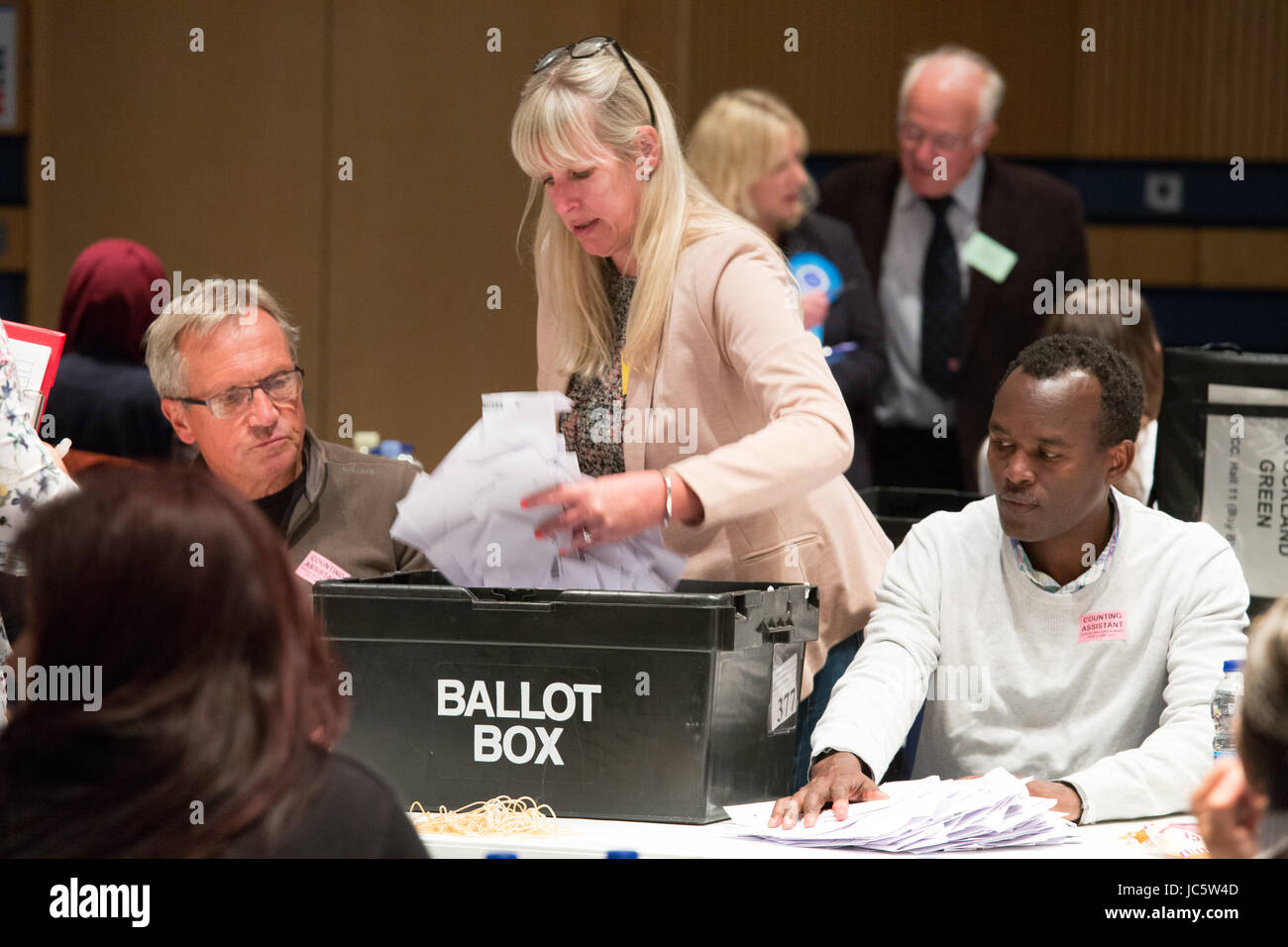 Il conteggio di prendere parte alla CPI in Birmingham per le elezioni generali 2017 Foto Stock