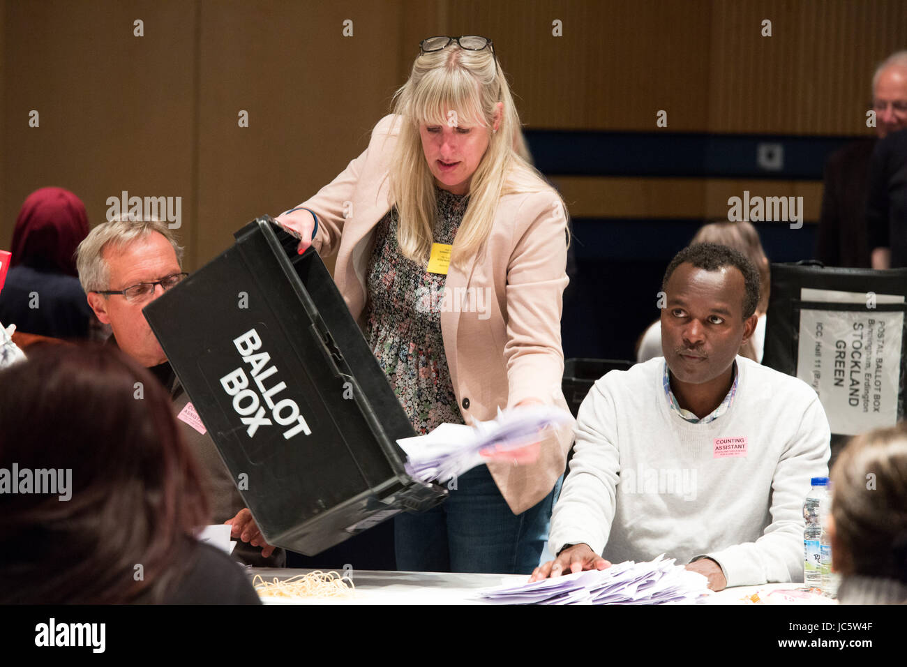 Il conteggio di prendere parte alla CPI in Birmingham per le elezioni generali 2017 Foto Stock