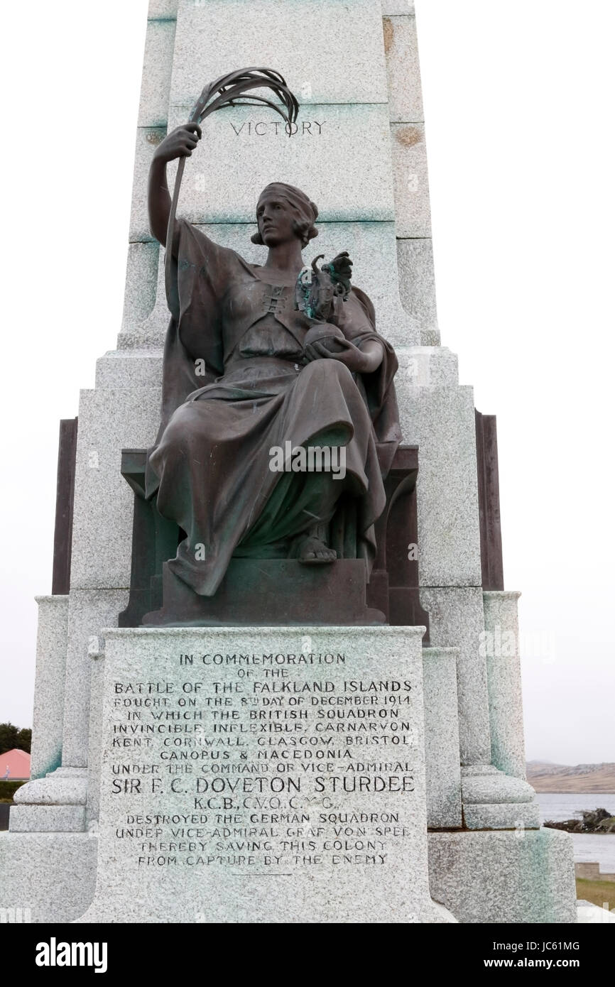 Monumento alla battaglia di teh Falklands nella guerra mondiale I, Stanley, Isole Falkland Foto Stock