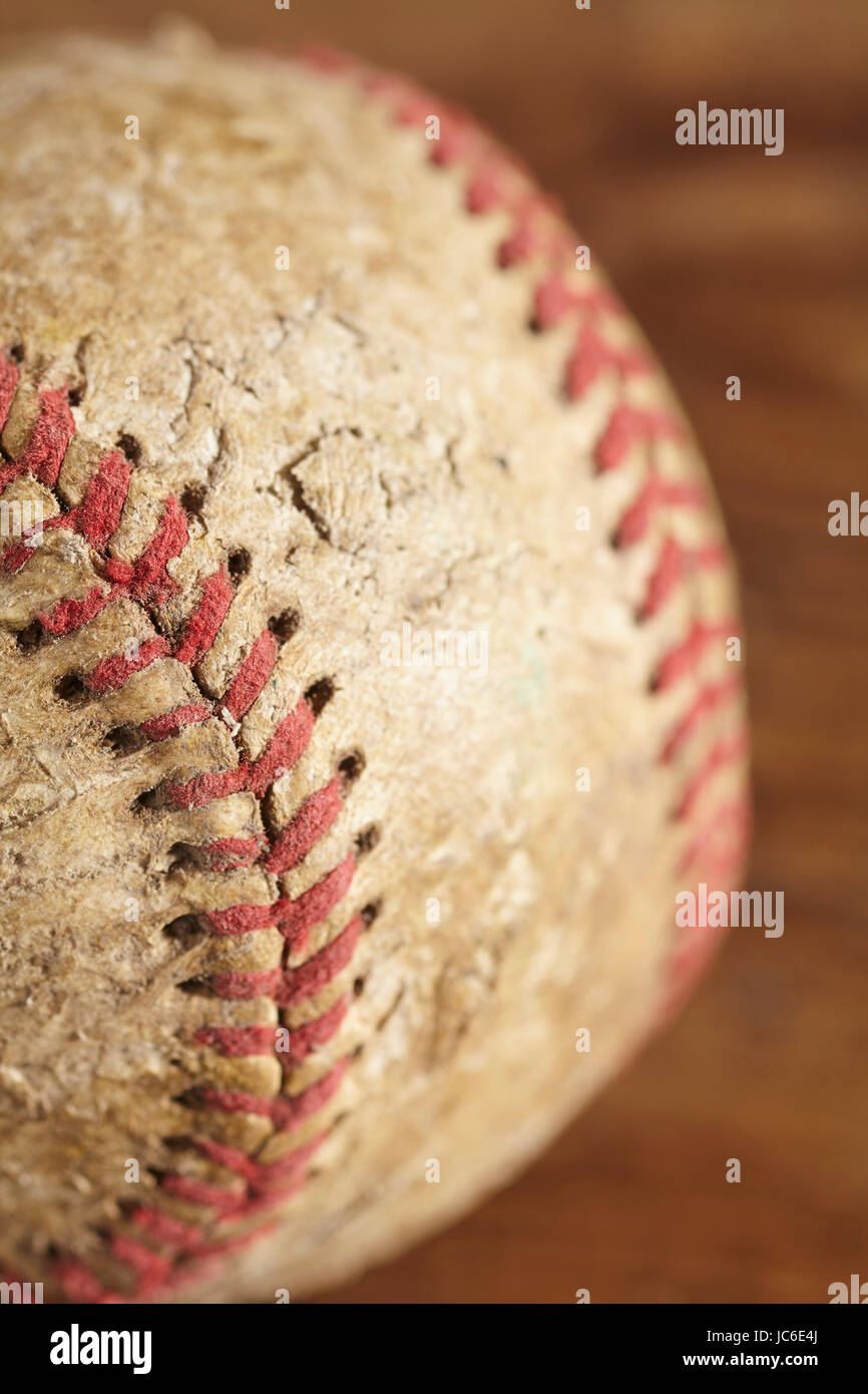 Un vecchio, usurati, americano, baseball Foto Stock