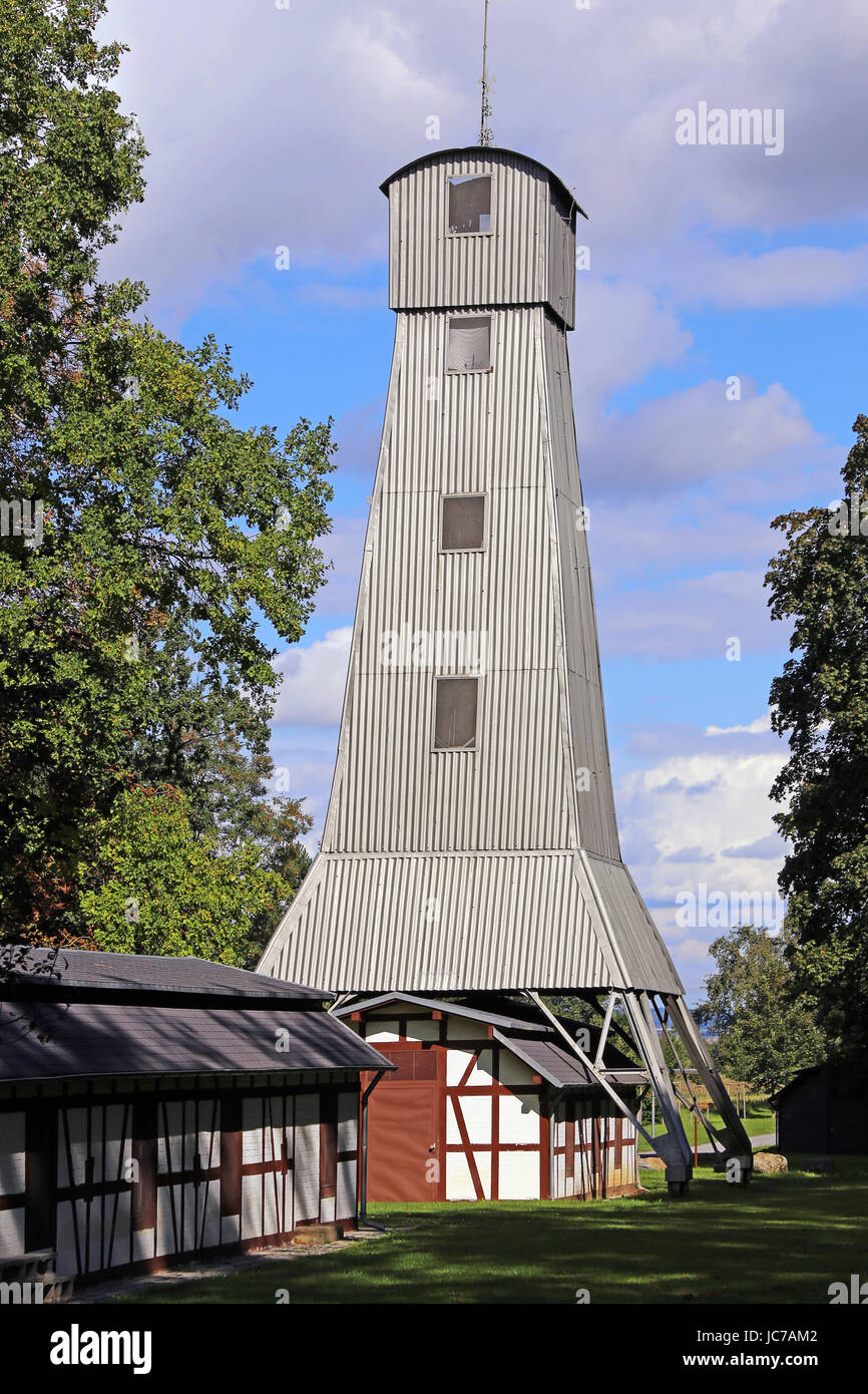 Salamoia storica torre di perforazione in Bad Rappenau Foto Stock