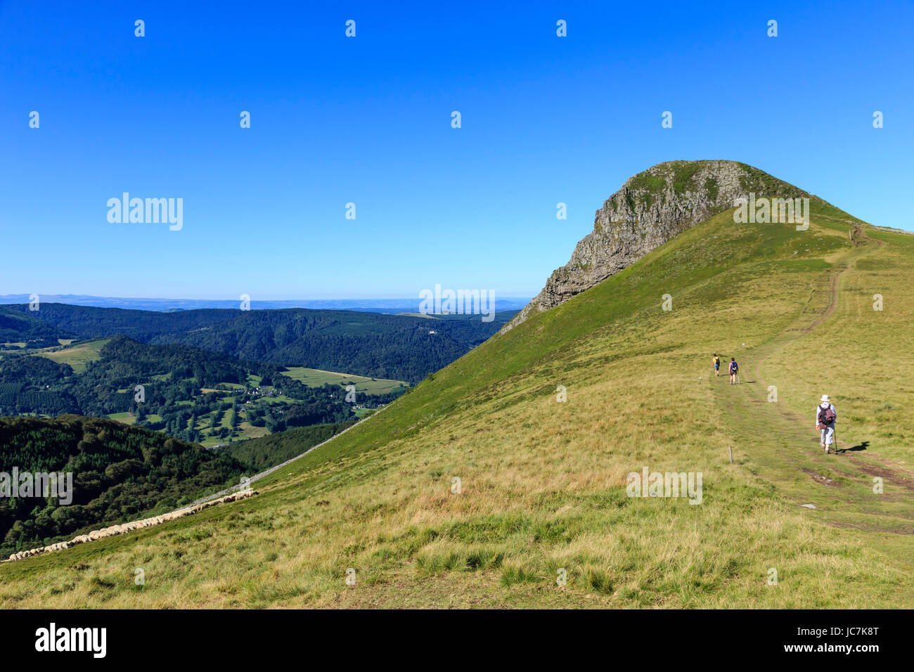 Francia, Puy-de-Dôme (63), Murat-le-Quaire, la Banne d'Ordanche (1 512 m), montée au sommet // Francia, Puy de Dome, Murat le Quaire, Banne d'Ordanche ( Foto Stock