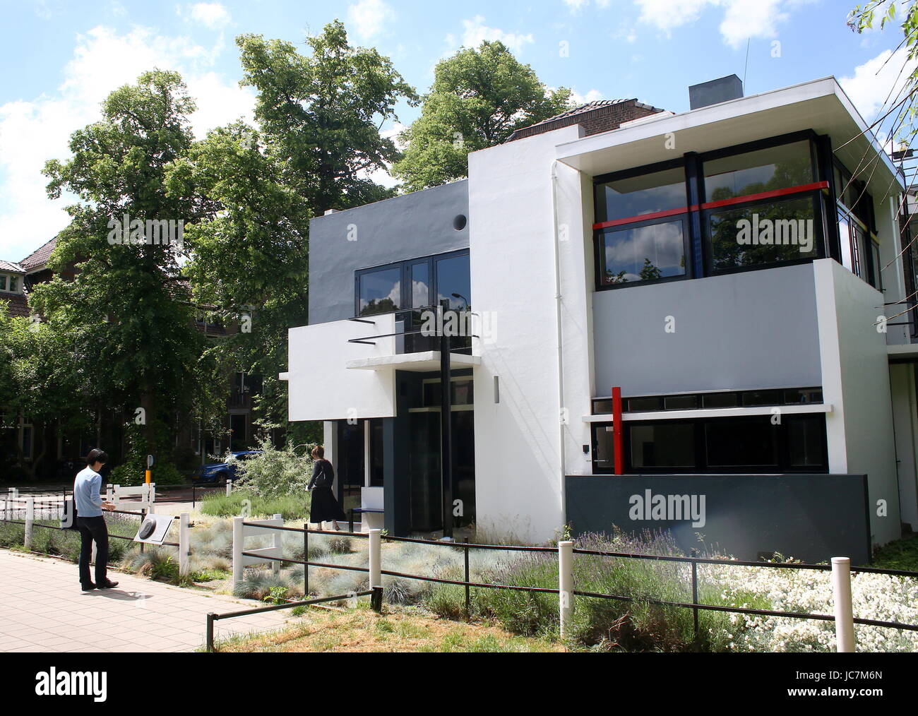 Casa Rietveld Schröder, progettato da De Stijl architetto Gerrit Rietveld nel 1920s, Utrecht, Paesi Bassi Foto Stock