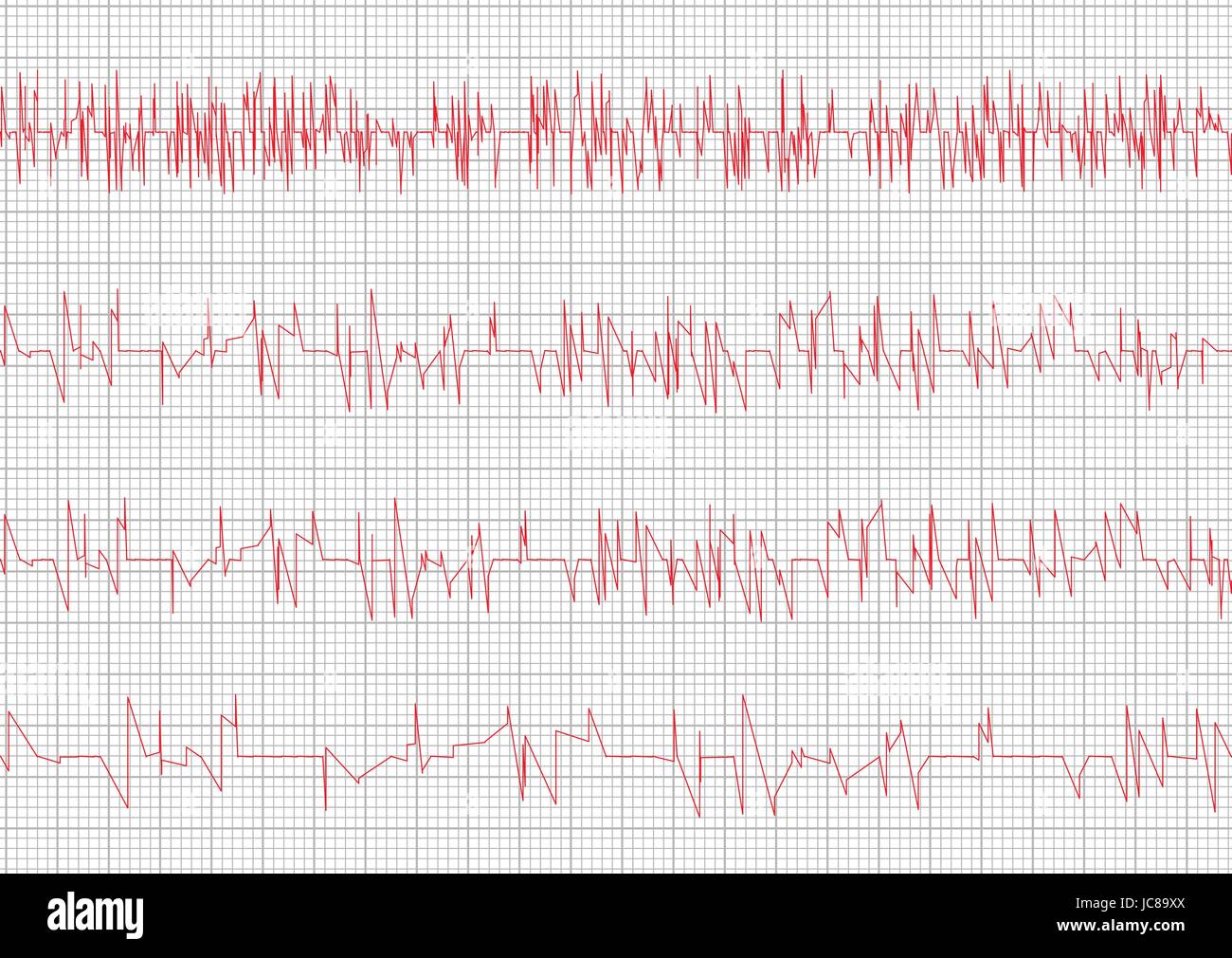 Cuore rosso cardiogram Illustrazione Vettoriale