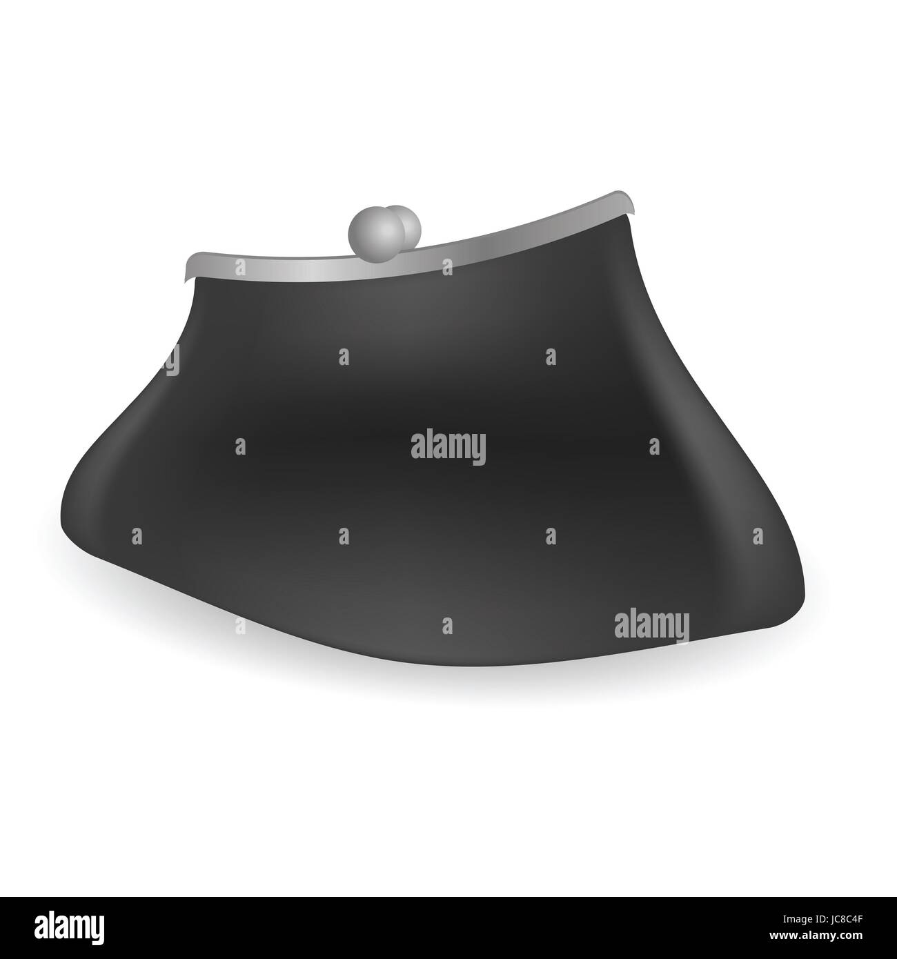 Illustrazione colorata con portamonete nero su sfondo bianco Foto Stock