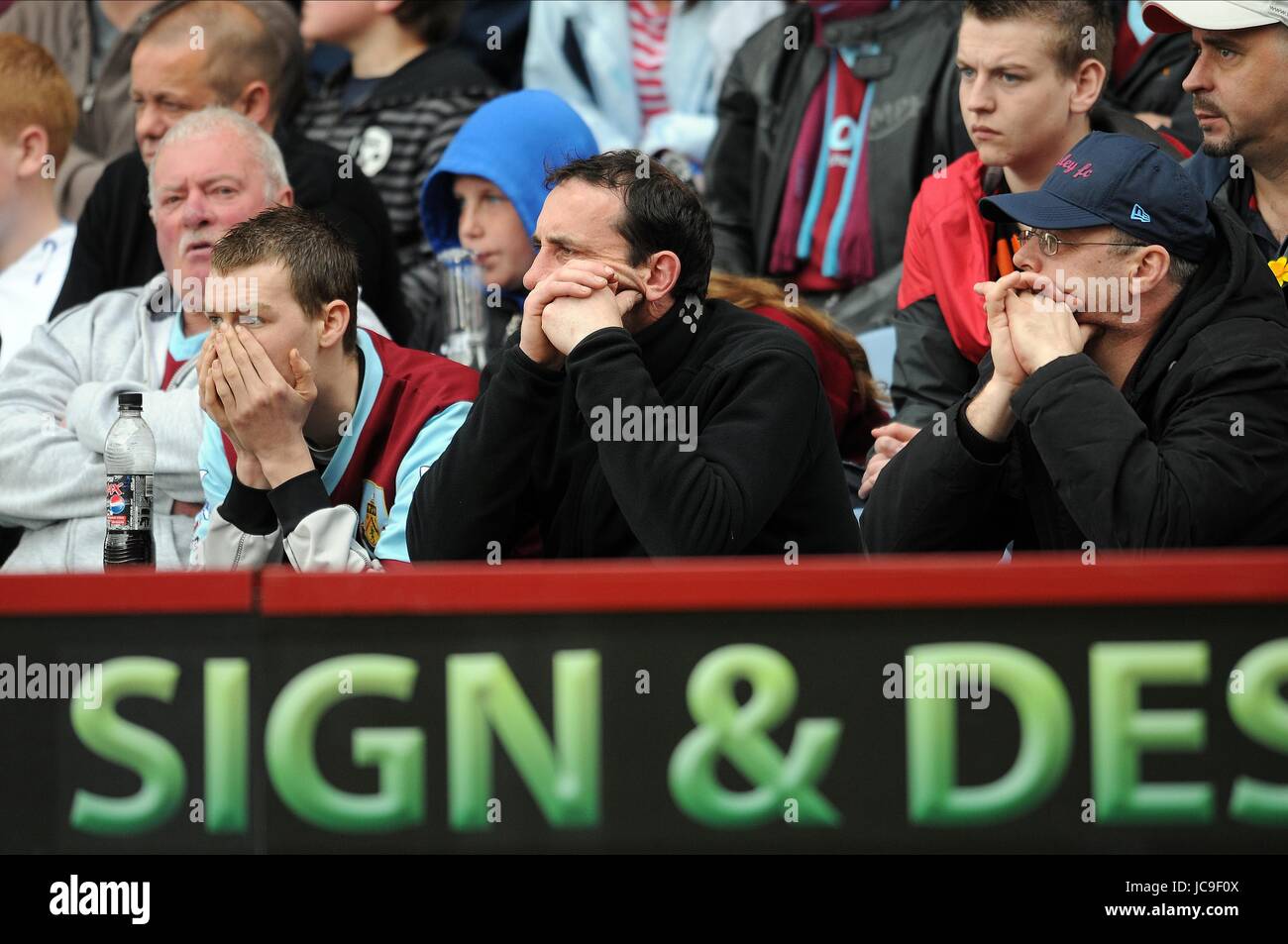 Infelice ventole BURNLEY BURNLEY FC V Liverpool FC TURF MOOR BURNLEY Inghilterra 25 aprile 2010 Foto Stock