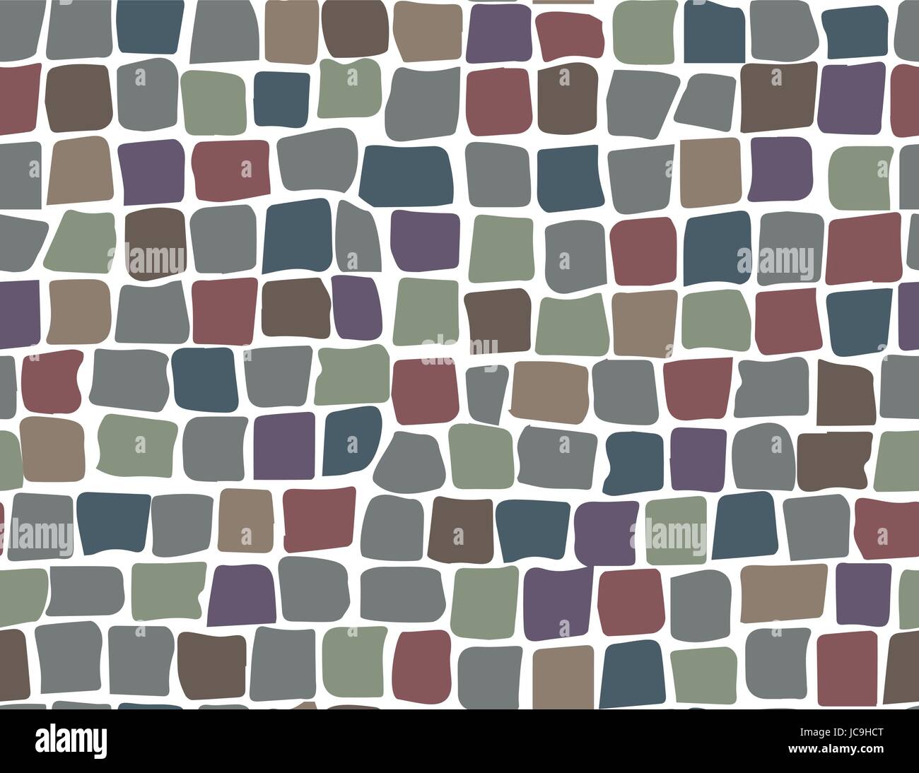 Piastrella la copertura del pavimento e pavimento in lastre di parete di mattoni vecchi di pietra vintage modello seamless texture di sfondo. Vector closeup bellissima piazza in orizzontale Illustrazione Vettoriale