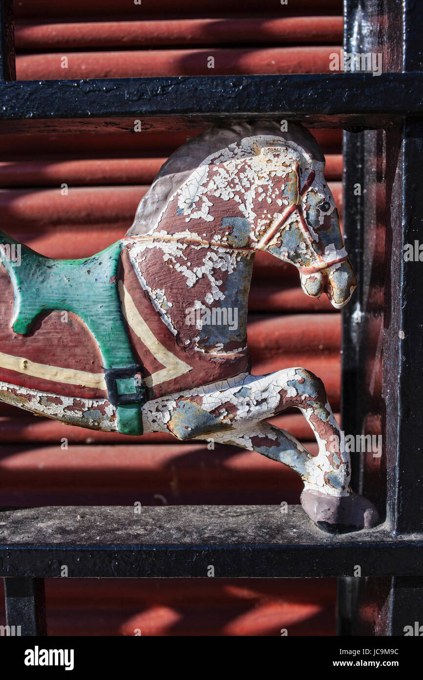 Dettaglio cavallo da Central Park merry-go-round New York City Foto Stock